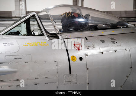 Gloster Meteor F.8 aerei jet cockpit Foto Stock