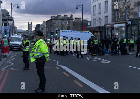 Il clima di ribellione di estinzione azione, 17 giugno 2019 a Edimburgo, Scozia, Regno Unito Foto Stock