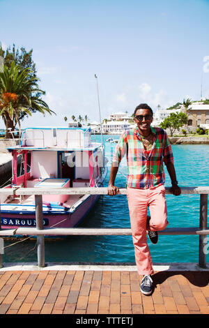 BERMUDA. San Giorgio. Lo Chef Marcus Samuelsson su un ponte di San Giorgio. Foto Stock