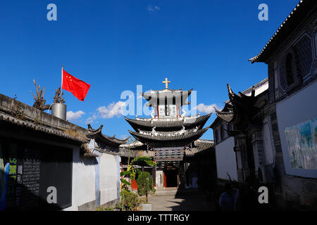Cattedrale del Sacro Cuore la principale chiesa cattolica di Dali, Yunnan in Cina. Dali, Yunnan in Cina - Novembre,2018. Foto Stock