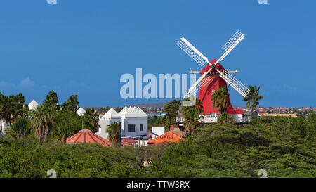 Il Vecchio Mulino a vento olandese, Aruba Foto Stock