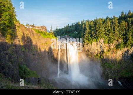 Snoqualmie Falls, Washington, Stati Uniti d'America Foto Stock