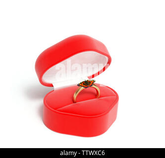 Close up di un anello di fidanzamento Foto Stock