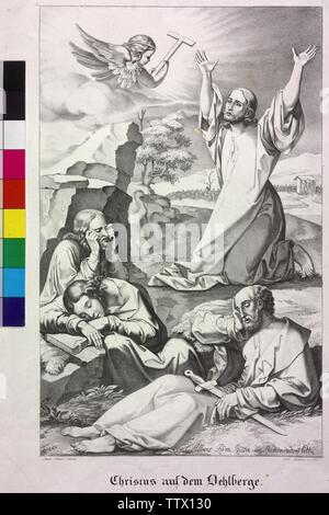 Cristo sul monte degli Ulivi, litografia di Albert von Radmannsdorf sulla base di una incisione su rame di Albrecht Dürer, artista del diritto d'autore non deve essere cancellata Foto Stock