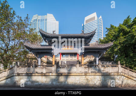 Scenario architettonico di Anshun ponte coperto a Chengdu Foto Stock