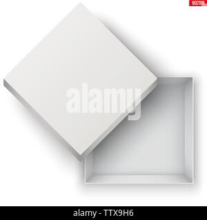 Fustellato di bianco aperto scatola per scarpe Illustrazione Vettoriale
