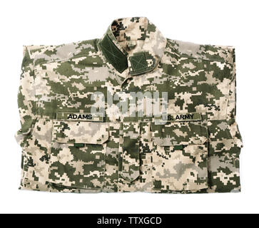 Abbigliamento Militare su sfondo bianco Foto Stock