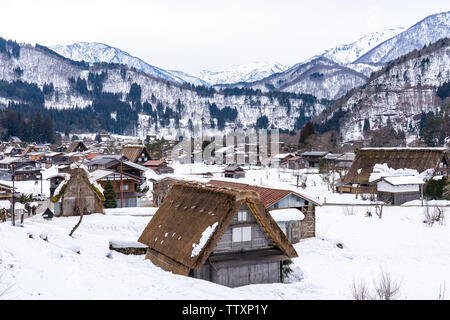 Villaggi storici di Shirakawa-go in Gifu, Giappone. Foto Stock