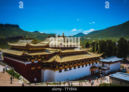 Lo scenario di Lang Mu tempio di Gannan Foto Stock