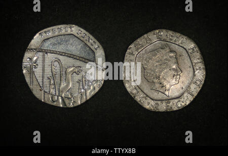 Regno Unito 20 pence, 1998-2008 Foto Stock