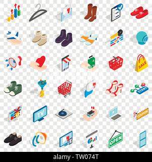 Marketing creativo set di icone, stile isometrico Illustrazione Vettoriale