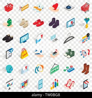 Appendiabiti set di icone, stile isometrico Illustrazione Vettoriale
