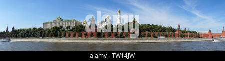 Mosca, Russia - Lug 25, 2015: vista panoramica del Cremlino Foto Stock