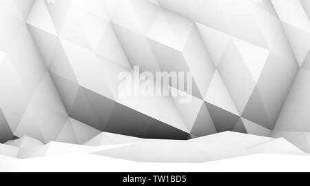 Abstract il rendering 3d della superficie triangolati. Background moderno. Foto Stock