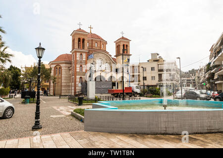 Nafplio, Grecia. La santa Chiesa di San Costantino ed Elena (Ieros Naos Agiou Konstantinou kai Elenis), una chiesa greco-ortodossa Foto Stock