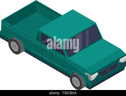 Verde icona raccoglitore, stile isometrico Illustrazione Vettoriale