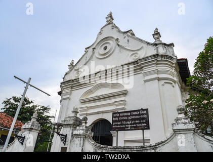 Galle, Sri Lanka - Dic 21, 2018. Antica chiesa di antica cittadina di Galle, Sri Lanka. Galle è stato il porto principale dell'isola nel XVI secolo. Foto Stock