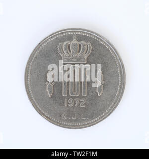 Lussemburgo 10 franchi Coin - 1972 Foto Stock
