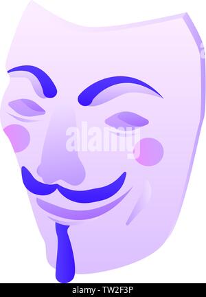 Maschera di hacker icona, stile isometrico Illustrazione Vettoriale