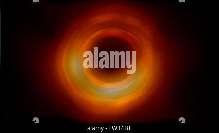 3d illustrazione di un buco nero sulla base del primo buco nero immagine da event horizon telescope. Foto Stock