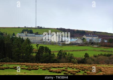 HMP Dartmoor, un governo eseguire, CATEGORIA C, mens carcere, situato sul Parco Nazionale di Dartmoor, nel Devon, in Inghilterra. Foto Stock