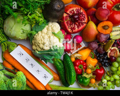 Prodotti ricchi di fibra. Una sana dieta alimentare. Vista superiore Foto Stock