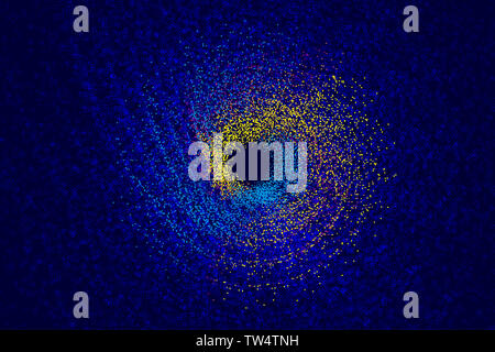 Colore dinamico di particelle cosmiche, Swirl sfondo astratto Foto Stock