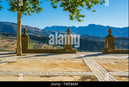 Alameda del Tajo park di Ronda, provincia di Malaga, Andalusia, Spagna. Foto Stock