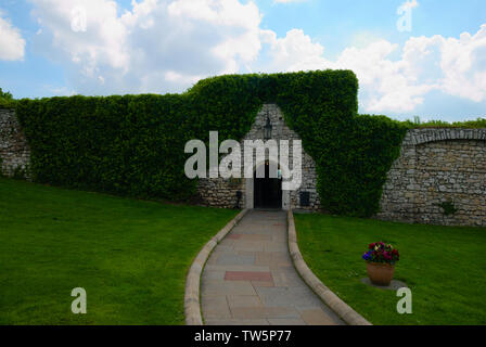 Giardino interno al castello di Wawel Hill a Cracovia, Polonia Foto Stock