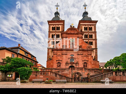 Il Amorbach chiesa abbaziale (Kloster Amorbach), bassa Franconia, Baviera, Germania Foto Stock