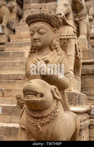 La scultura in pietra, Bhaktapur, Provincia n. 3, Nepal, Asia Foto Stock