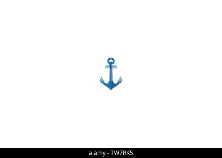 Anchor disegni logo ispirazione isolata su sfondo bianco Illustrazione Vettoriale