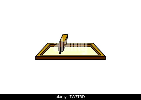 La stampa serigrafica disegni logo ispirazione isolata su sfondo bianco Illustrazione Vettoriale