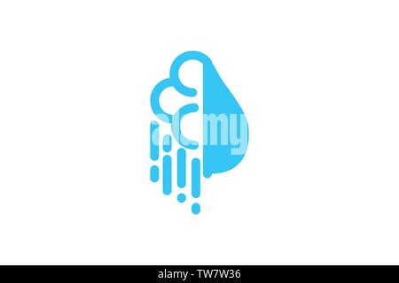 Cloud, acqua goccia disegni logo ispirazione isolata su sfondo bianco Illustrazione Vettoriale