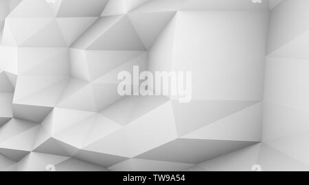 Abstract il rendering 3d della superficie triangolati. Background moderno. Foto Stock