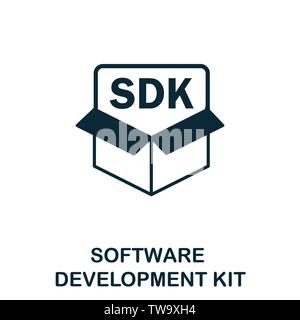 Simbolo dell'icona vettoriale del kit di sviluppo software. Segno creativo dalla collezione di icone. Icona del kit di sviluppo software flat per computer e dispositivi mobili Illustrazione Vettoriale