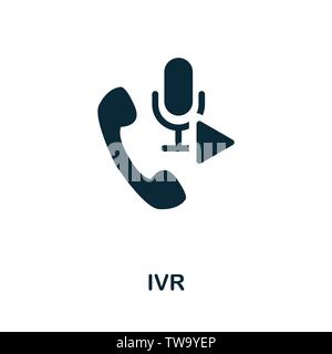 Icona vettore IVR. Segno creativo dalla collezione di icone. Icona IVR piatta piena per computer e dispositivi mobili Illustrazione Vettoriale