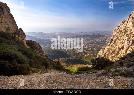 Valle di montagna di Alicante in Spagna Foto Stock