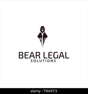 Grande e terribile orso mascotte del logo Illustrazione Vettoriale