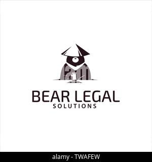 Grande e terribile orso mascotte del logo Illustrazione Vettoriale