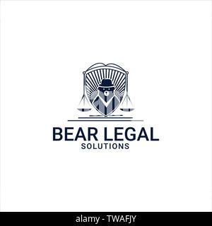 Grande e terribile orso mascotte del logo Illustrazione Vettoriale