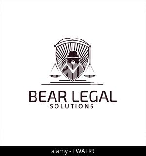 Grande e terribile orso mascotte del logo Illustrazione Vettoriale