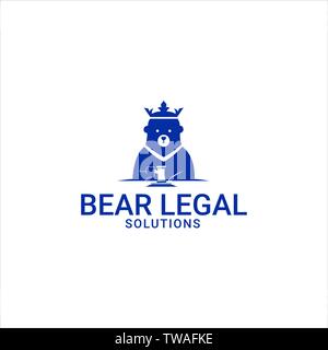 Grande e terribile orso mascotte del logo Illustrazione Vettoriale