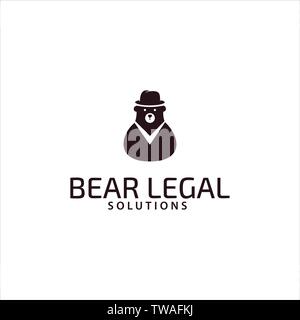 Grande e terribile orso mascotte del logo Illustrazione Vettoriale