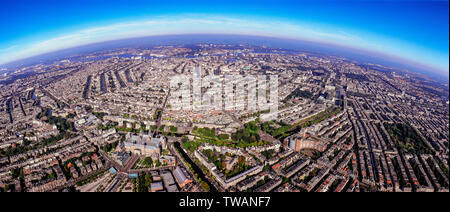 Antenna Panorama del innercity di Amsterdam con il Rijksmuseum, Paesi Bassi Foto Stock