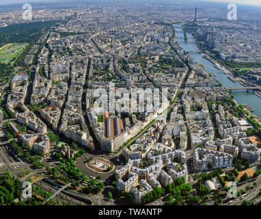 Antenna di panorama di Porte de Saint-Cloud , Parigi, Francia Foto Stock