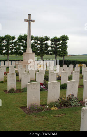 Bucquoy cimitero stradale Ficheux Foto Stock