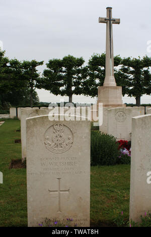 Bucquoy cimitero stradale Ficheux Foto Stock