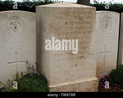 Bucquoy cimitero stradale Ficheux Foto Stock