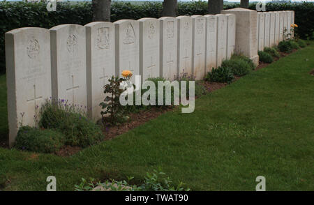 Bucquoy cimitero stradale Ficheux Foto Stock